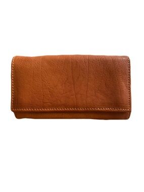Tan Genuine Leather Long Women’s Wallet Everyday Organized Coin Pocket Card Case